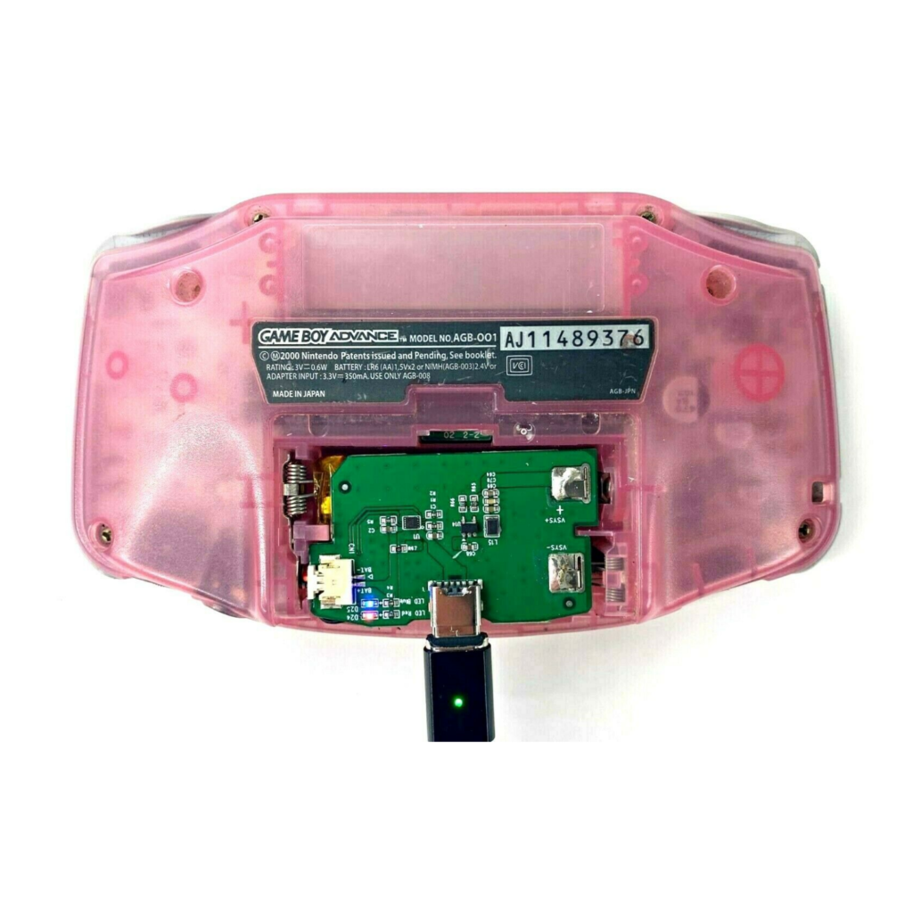 Game Boy Advance GBA Rechargeable Battery – USB-C, 1800 MAh, 3.7V With Cover